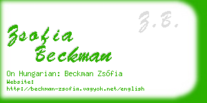zsofia beckman business card