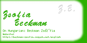 zsofia beckman business card